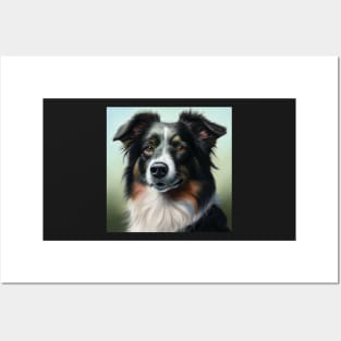 Border Collie Art | Black Tri Colour Posters and Art